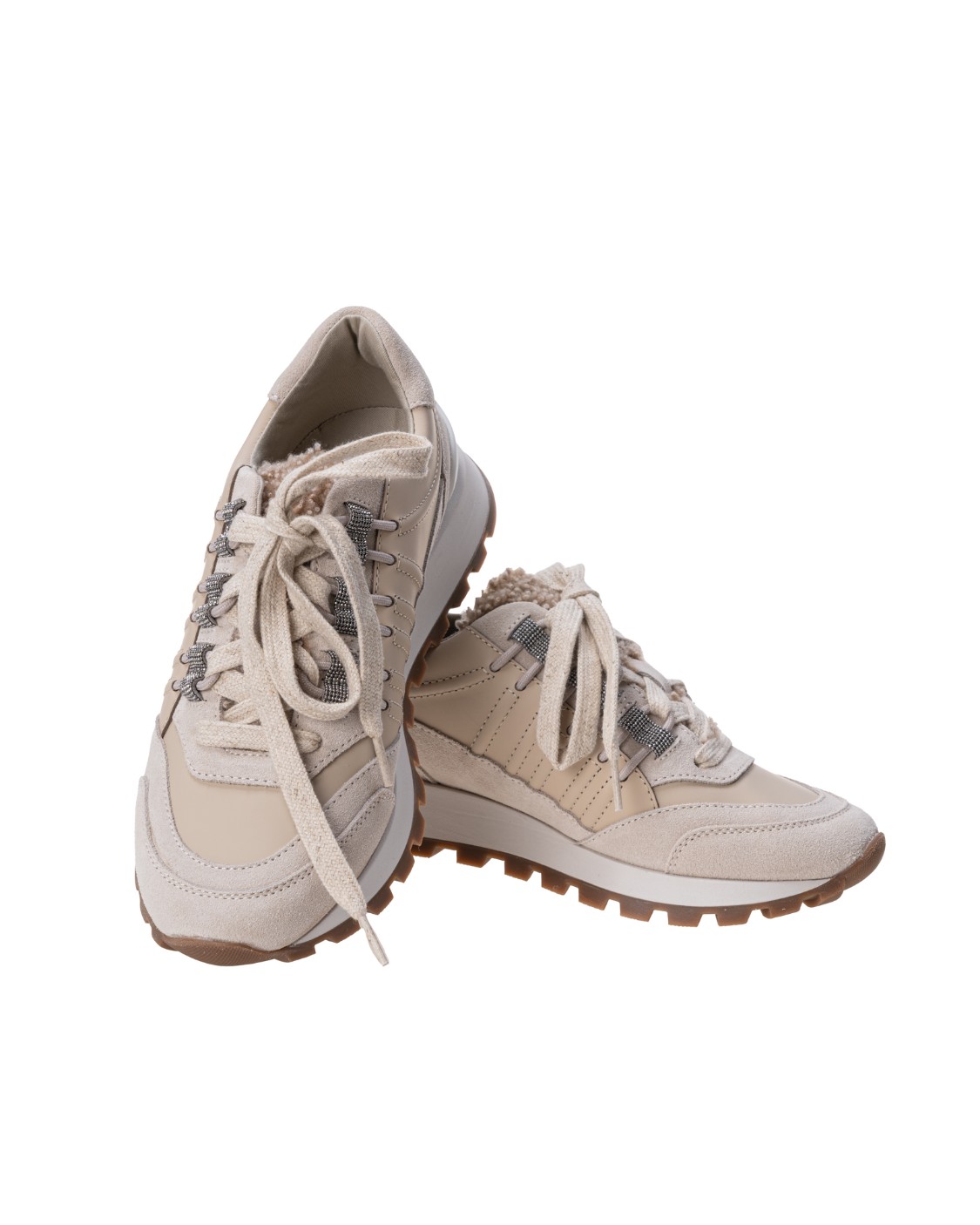 shop BRUNELLO CUCINELLI Saldi Sneakers: Brunello Cucinelli Runners in camoscio, vitello e shearling con "Shiny Trek Eyelets".
Chiusura con lacci piatti in tessuto.
Fodera in tessuto misto cotone idrorepellente.
Fondo in gomma.
Battistrada in micro, leggero.
Composizione: 100% vera pelle.
Made in Italy.. MZSFG2289-C8198 number 7755636